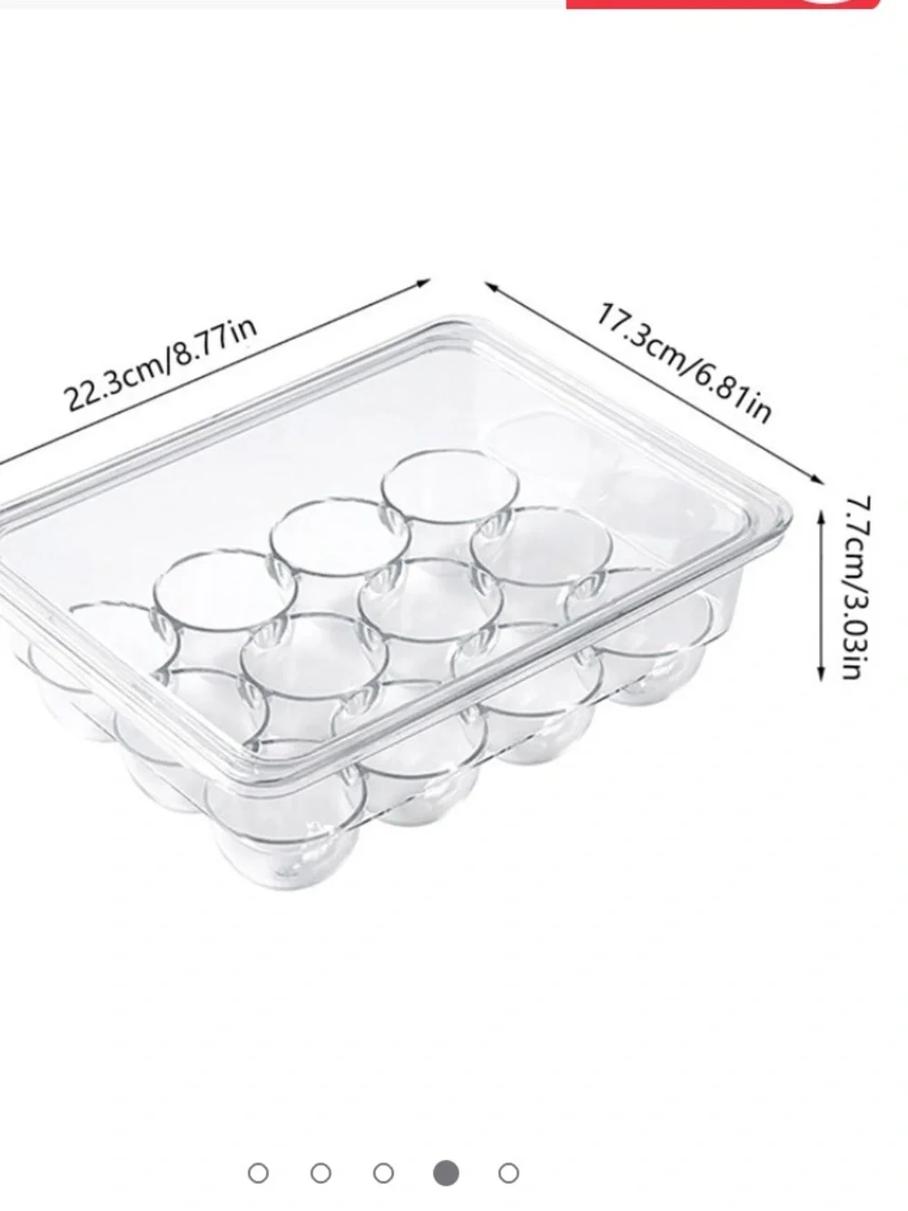 Egg tray fridge organizer for 1 dozen eggs